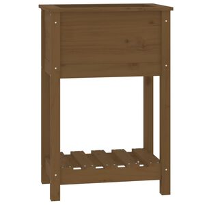 vidaXL Jardinera de madera maciza de pino marr&oacute;n 54x34,5x81 cm