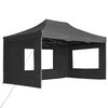 vidaXL Carpa plegable con paredes aluminio gris antracita 4,5x3 m