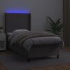 vidaXL Cama box spring y colchón LED cuero sintético gris 80x200 cm