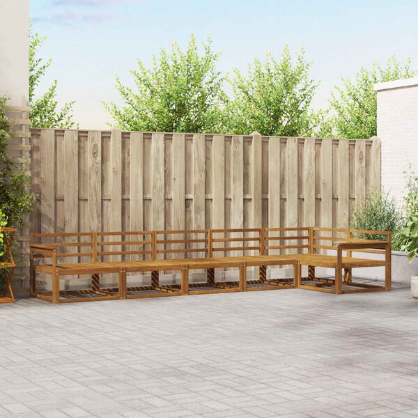 vidaXL Conjunto de sof&aacute;s de exterior 6 pcs Natural