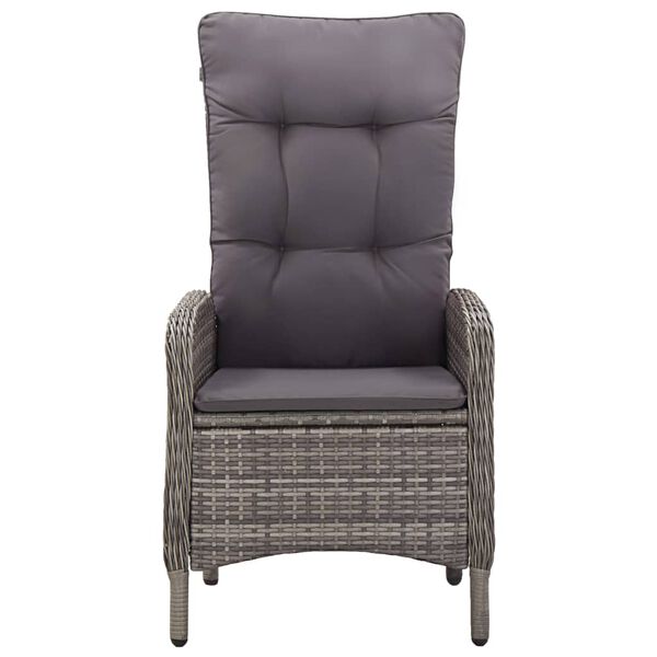 vidaXL Juego de comedor para jardín 3 piezas ratán sintético gris