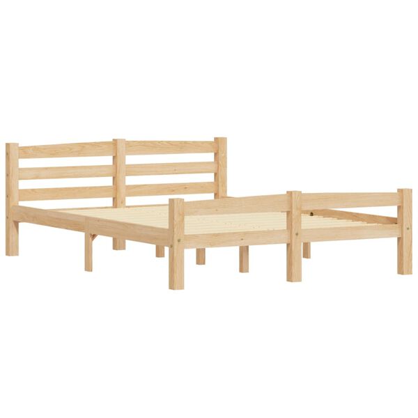vidaXL Estructura de cama sin colch&oacute;n madera maciza de pino 140x200 cm
