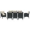 vidaXL Conjunto de Comedor de Jard&iacute;n 9 pcs Negro rat&aacute;n sint&eacute;tico