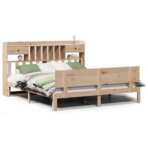 vidaXL Cama con estanter&iacute;a sin colch&oacute;n madera maciza de pino 180x200cm