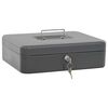 vidaXL Caja de dinero con cerradura Gris oscuro 30 x 24 x 9 cm Acero