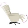 vidaXL Sill&oacute;n reclinable con reposapi&eacute;s cuero sint&eacute;tico color crema