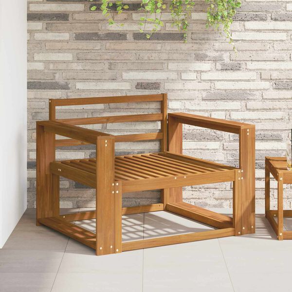 vidaXL Sof&aacute; intermedio de exterior Madera de Acacia S&oacute;lida Natural