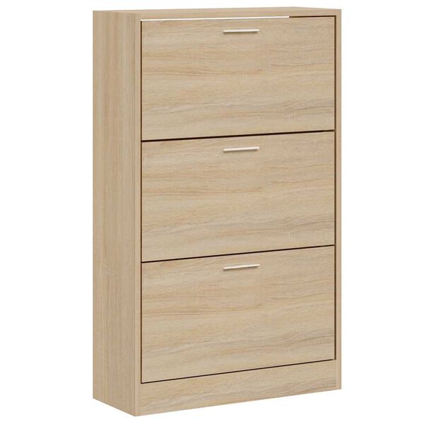 vidaXL Mueble zapatero madera contrachapada roble Sonoma 63x24x103 cm