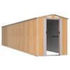 vidaXL Cobertizo jard&iacute;n acero galvanizado marr&oacute;n claro 192x938x223 cm