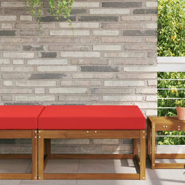 vidaXL Coj&iacute;n para sof&aacute; de exterior Rojo 80 x 80 x 8 cm Poli&eacute;ster