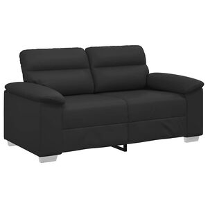 vidaXL Sof&aacute; de 2 plazas de piel sint&eacute;tica negro de 160x81x84 cm