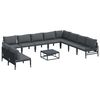 vidaXL Conjunto de sof&aacute;s de jard&iacute;n 11 uds. Negro Acero