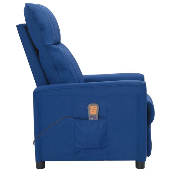 vidaXL Sillón de masaje de tela azul