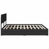 vidaXL Cama con almacenamiento Negro 200 x 200 cm Madera de ingenier&iacute;a