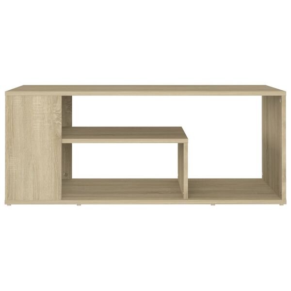 vidaXL Mesa de centro madera contrachapada roble Sonoma 100x50x40 cm