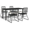 vidaXL Juego de comedor de jard&iacute;n 5 piezas rat&aacute;n PVC negro