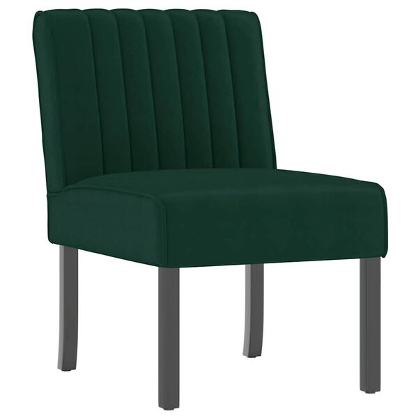 vidaXL Silla tapizada de terciopelo verde oscuro