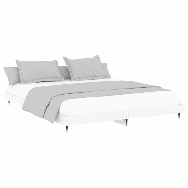 vidaXL Estructura de cama madera de ingeniería blanca 200x200 cm