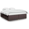 vidaXL Cama sin colch&oacute;n de tela marr&oacute;n oscuro 180x200 cm