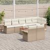 vidaXL Conjunto de sof&aacute;s de jard&iacute;n 9 pcs Beige y Crema rat&aacute;n sint&eacute;tico