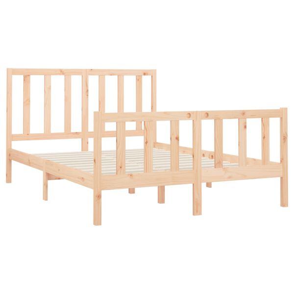 vidaXL Estructura de cama sin colch&oacute;n madera maciza de pino 160x200 cm