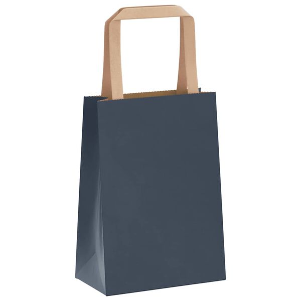 vidaXL Bolsas de papel con asas 250 uds azul 15x8x21 cm