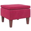 vidaXL Taburete con patas de madera terciopelo rojo tinto