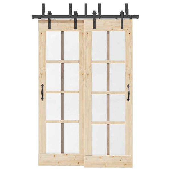 vidaXL Kit de herrajes para puertas correderas acero negro 152,5 cm
