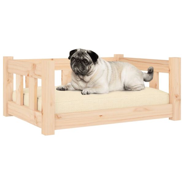 vidaXL Cama para perros madera maciza de pino 65,5x50,5x28 cm
