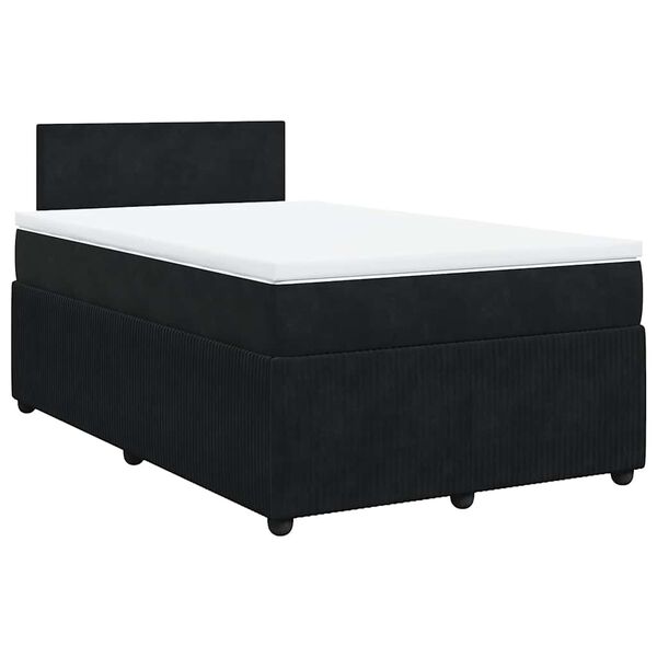 vidaXL Cama box spring con colch&oacute;n terciopelo negro 120x200 cm