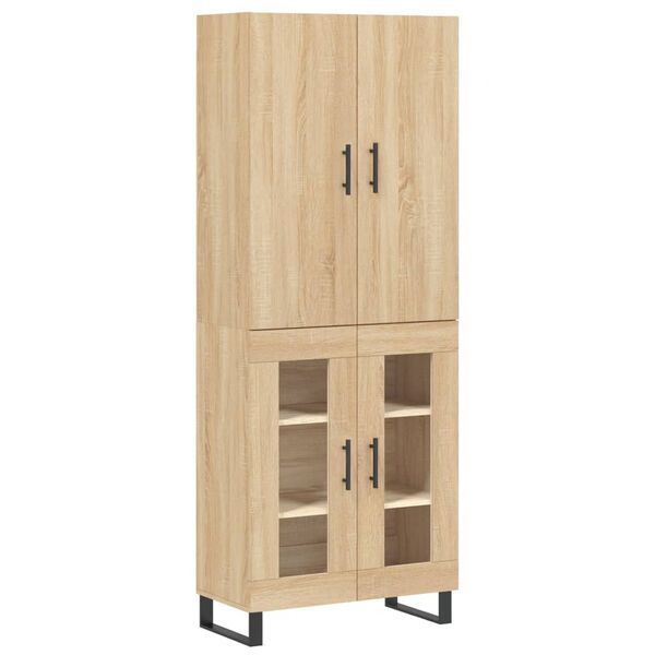 vidaXL Aparador alto madera contrachapada color roble 69,5x34x180 cm