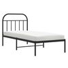 vidaXL Estructura cama sin colch&oacute;n con cabecero metal negro 90x190 cm