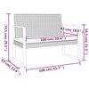 vidaXL Banco de jardín con cojines ratán sintético negro 106 cm