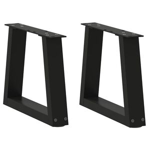 vidaXL Patas para mesa de centro en forma de V (2 unidades), color negro, 30 x (30-31,3) cm, acero