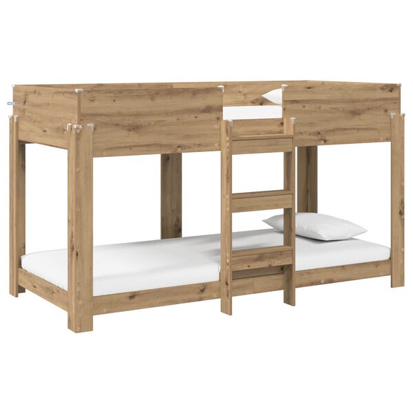 vidaXL Cama Litera para Ni&ntilde;os con colch&oacute;n Roble artesanal 100 x 190 cm