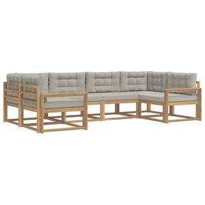 vidaXL Conjunto de sof&aacute;s de exterior 6 uds. Blanco y Gris Claro