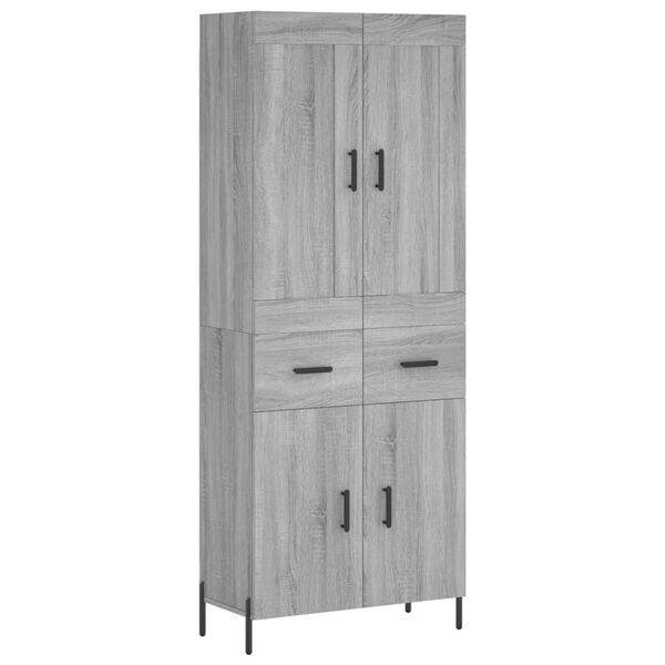 vidaXL Aparador alto madera contrachapada gris sonoma 69,5x34x180 cm