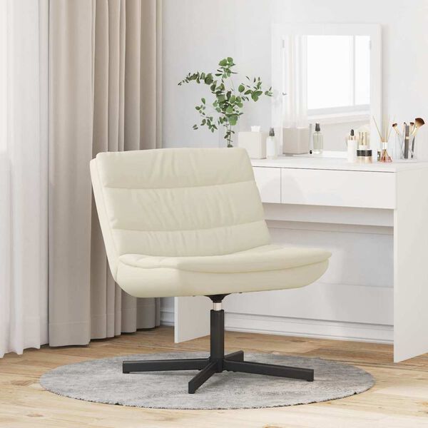 vidaXL Silla giratoria Crema 63 x 75 x 76 cm PU