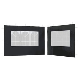 vidaXL Pared lateral de carpa de fiesta con ventana 2 uds PE antracita