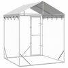 vidaXL Perrera de exterior con toldo acero galvanizado plata 2x2x2,5 m