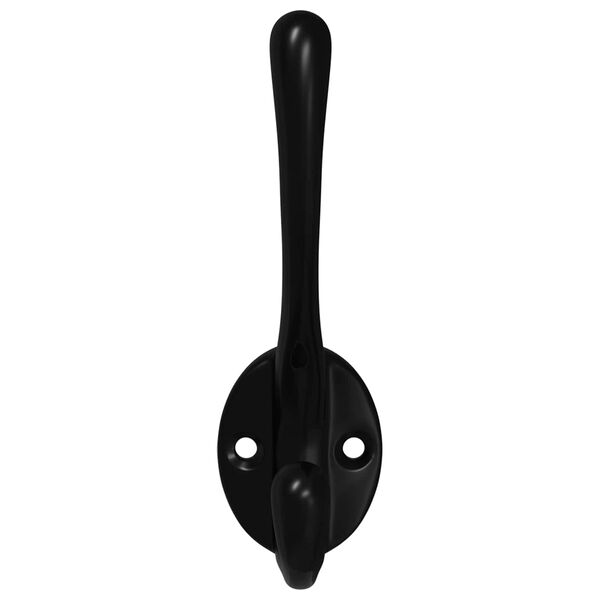 vidaXL Ganchos para ropa 2 pcs Negro 102 x 29 x 47mm Aleaci&oacute;n de Zinc