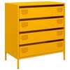 vidaXL Aparador acero laminado en fr&iacute;o amarillo mostaza 68x39x73,5 cm