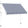 vidaXL Toldo manual retr&aacute;ctil azul y blanco a rayas 300 cm
