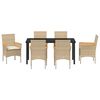 vidaXL Conjunto de Comedor de Jard&iacute;n 7 pcs Beige rat&aacute;n sint&eacute;tico