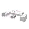 vidaXL Set de muebles de jard&iacute;n 9 pzas y cojines rat&aacute;n sint&eacute;tico gris