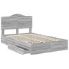 vidaXL Cama con almacenamiento con cabecera Gris Sonoma 135 x 190 cm