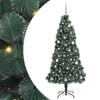 vidaXL &Aacute;rbol de Navidad artificial iluminado con juego de bolas Verde