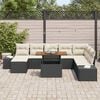 vidaXL Conjunto de sof&aacute; de jard&iacute;n 9 pcs Negro Polirat&aacute;n