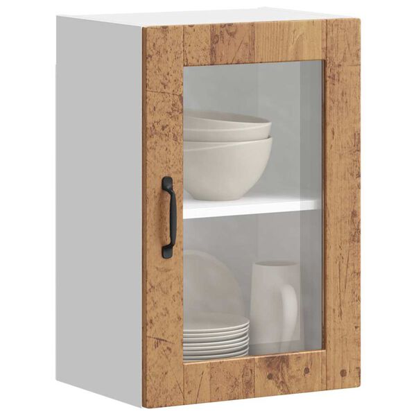 vidaXL Armario de pared para cocina puerta cristal&nbsp;Porto madera vieja