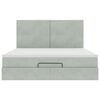 vidaXL Estructura de cama otomana colchones terciopelo gris claro